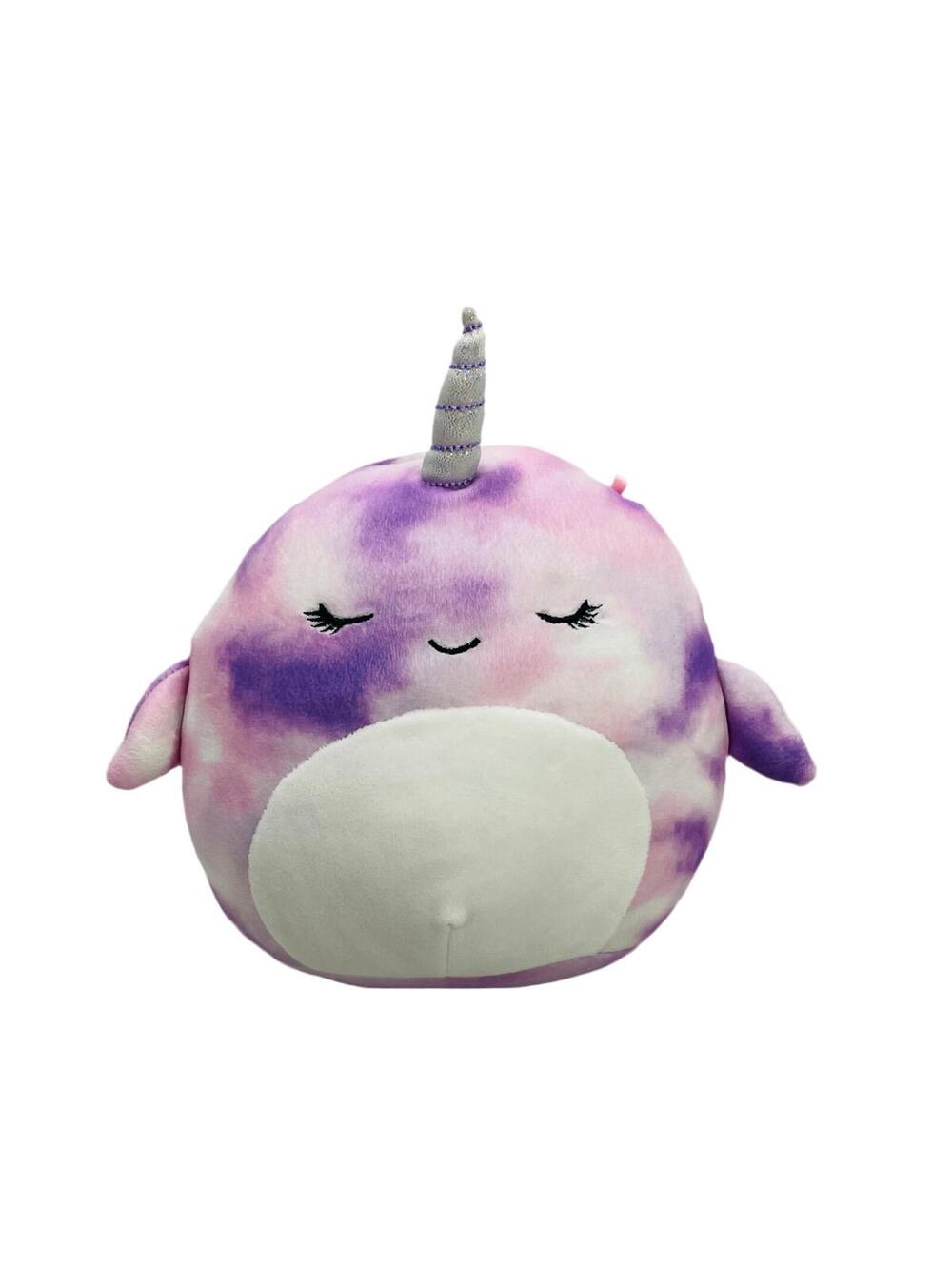 Squishmallows 8" Nabila Narwal Purple Tie dye LT WEAR Freshly Laundered